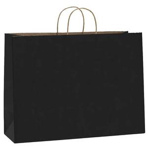 lot 9014 image: BagDream Kraft Black Paper Bags with Handles 16x6x12 Inch Large 100Pcs Bulk