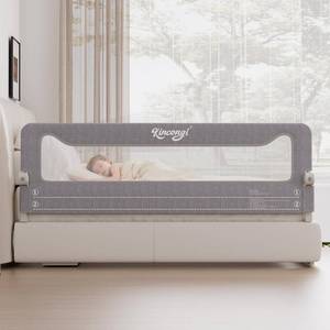 lot 9017 image: Kincongi Bed Rail for Toddlers, 71 Inch Swing Down Toddler Bed Rails