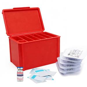 lot 9040 image: stazuvrt Hard Travel Case Compatible with Omnipod 5 & Dash, Protective Organizer Holds 5 Pods, 10ml Vial and Wipes, Portable Storage Box for Daily Accessories - Empty Case Only (Red)
