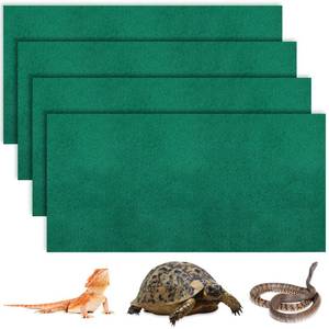 lot 9046 image: Haull 4 Pcs Reptile Carpet Terrarium Floor Mat Liner, 47 x 24 Inch, Green
