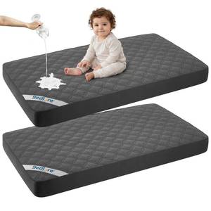 lot 9050 image: BEDLORE Crib Mattress Protector Waterproof 2 Pack for Standard Toddler Bed