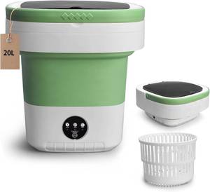 lot 9977 image: Portable Washing Machine, 20L Foldable Washer with Spin Basket, Upgraded 3 Modes Deep Cleaning for Baby Clothes, Underwear & Socks, fit for Hotel, Travel, Camping, Apartment & Dorm
