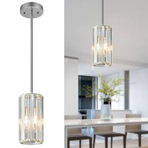 lot 9984 image: zhllmq Chrome Pendant Lighting Modern Pendant Light Mini Crystal Chandeliers Adjustable Pendant Light Fixture for Kitchen Island Dinning Room Corridor Bedroom(Chorme 1-Light)