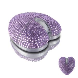lot 10285 image: elec Space Wireless Bluetooth Mouse, Silent and Stylish Heart-Shaped Mouse for Laptop, PC - 10m Range (Purple)