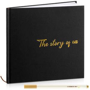 lot 10294 image: Colarr 8.7x8.7 Hardcover Couples Scrapbook Photo Album 2 Markers,Black