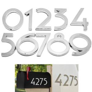 lot 10298 image: Diggoo 20 Pack Mailbox Numbers 0-9, 2 Inch High, Door Address Numbers Stickers for Apartment, House, Room, Office, Cars, Trucks, Silver Plating Process Number Sign