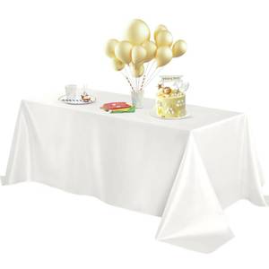 lot 10301 image: Horbaunal Ivory Satin Tablecloth 60 x 120 Inches