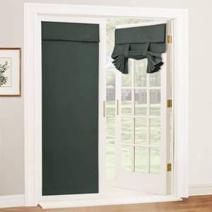 lot 10305 image: RYB HOME French Door Curtain 80 inch Long, Blackout Blinds for Patio Door