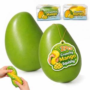 lot 10317 image: Crunchy Mango Squishy, Moldable Realistic Food Squeeze Toy for Adults 2Pcs