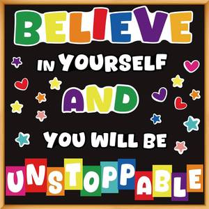 lot 10352 image: gisgfim Classroom Bulletin Board Decoration Set Colorful Classroom Decorations Wall or Door Decor for Kindergarten Preschool Elementary Middle School(Believe in Yourself You Will Be Unstoppable)