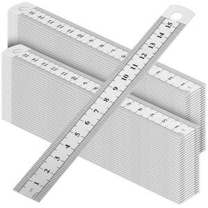 lot 10358 image: SEHOI 60 PCS 6 Inch Stainless Steel Ruler Bulk with Inch and Metric Scale, Straight Edge Metal Rulers Measuring Tool for Measuring