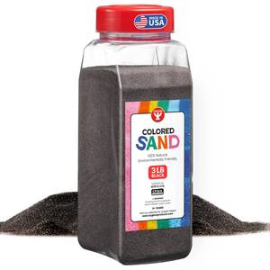 lot 10371 image: Hygloss Colored Sand for Crafts �� 3 lb Bottle, Black �� Vibrant Colorful Fine Sensory Play Sand Art Kits for Kids �� Classroom Activities for Children 3 4 5 6 7 8 9 10 11 12 �� Safe for Ages 3