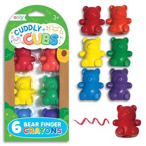 lot 10376 image: OOLY Cuddly Cubs Bear Finger Crayons for Toddlers, Set of 6