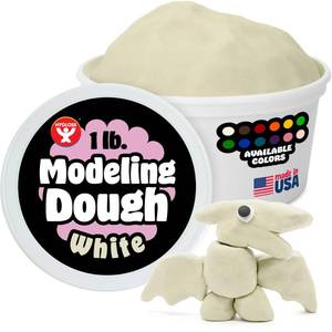 lot 10414 image: Hygloss Play Modeling Dough for Kids, White, 1lb, Unscented