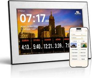 lot 11077 image: ZCLSPAM Smart Islamic Display 10.1 Touchscreen Digital Azan Clock 64GB  Retail $212