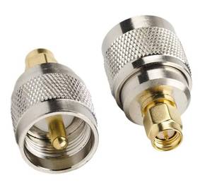 lot 12822 image: DHT Electronics SMA Male to UHF PL-259 Male Connector Adapter 2-Pack 50 Ohm