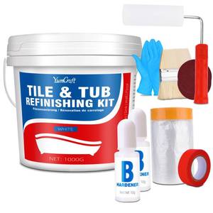 lot 12832 image: YumCraft Tub and Tile Refinish Kit 35.3 oz White Paint