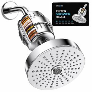 lot 13841 image: Rainora Filtered Shower Head 25-Stage Filtration 3 Spray Modes Chrome