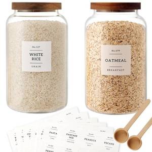 lot 13842 image: 2 Pcs Glass Food Storage Jars with Airtight Lid 98 FL OZ2800 ml