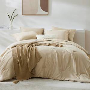 lot 13850 image: WRENSONGE King Size 7 Piece Comforter Set Bed in a Bag Beige