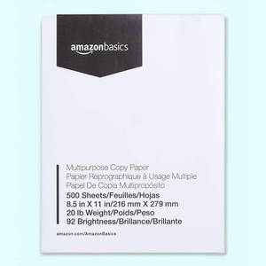 lot 13854 image: Amazon Basics Copy Printer Paper 8.5 x 11 20 lb 92 Bright White 500 Sheets