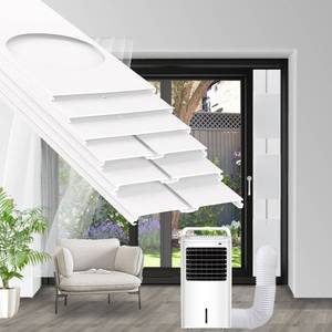 lot 13862 image: NWESTUN Portable Air Conditioner Sliding Door Vent Kit, 5.1 Inch Hose, 90 Inch