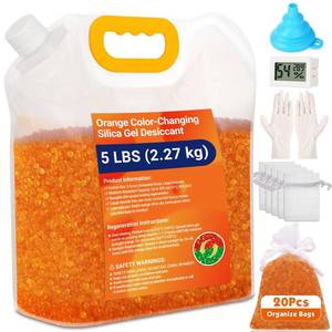 lot 13882 image: Evatage Indicating Silica Gel Desiccant Beads 5 LBS Orange