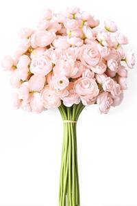 lot 13886 image: Waipfaru Pink Ranunculus Artificial Flowers 36 Pcs 14 In Faux Peony Bulk