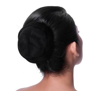 lot 14075 image: KALLORY Clip-In Synthetic Hair Bun Black Hairpiece