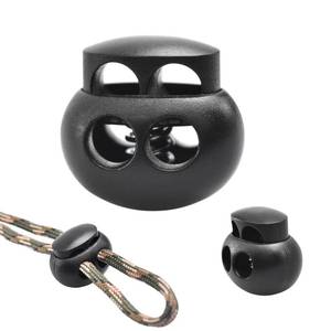 lot 14111 image: CooBigo Spring Cord Lock Stopper 25 Pcs 0.886 x 0.846 in Plastic Double Hole