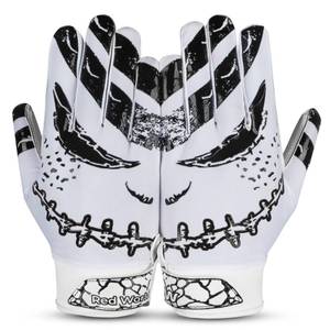 lot 14122 image: Red World Football Gloves, White, Youth Small