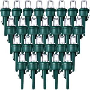 lot 14128 image: Honoson 48 Pcs 5 mm LED Replacement Bulbs 3V Cold White Green Wire