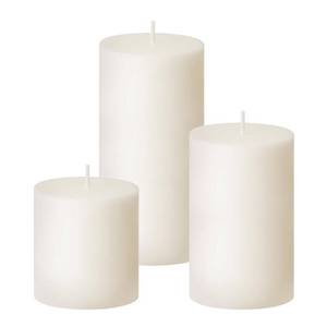 lot 14129 image: Niky Ivory Unscented Pillar Candles 3-Pack 2, 3, 4 Heights