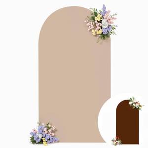 lot 14134 image: Besutolife Wedding Arch Backdrop Cover 6FT Nude Brown Double-Sided Stretchy