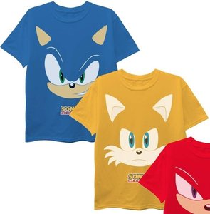 lot 14139 image: SEGA Sonic the Hedgehog Boys 3-Pack T-Shirt Bundle Sonic Tails Knuckles 4-5
