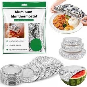 lot 14146 image: Reusable Aluminum Foil Food Covers 80 Pc Pop-Up Tin Foil Food Cover