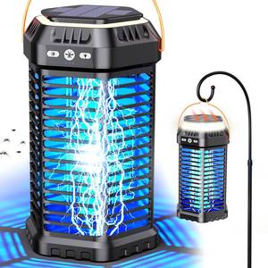 lot 17735 image: GTERT Foldable Solar Bug Zapper 6000mAh Rechargeable Camping Light
