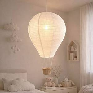 lot 17742 image: Methedeeco Hot Air Balloon Hanging Lampshade 14 Dia x 22 H