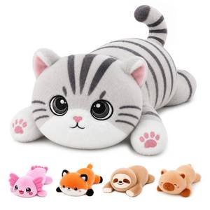 lot 18618 image: YIIQUWEN Tabby Cat Weighted Stuffed Animal Plush Toy 24.8 Inch 3.6 Lbs