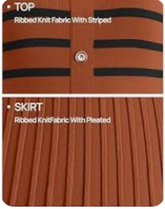 lot 8349 image: Zesica Womens Striped Knit Sweater Dress Rust &amp White Size S - Stock image may not match actual product images