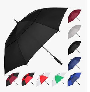 lot 17721 image: Black Closed Long Umbrella with Fabric Canopy and Black Handle - Stock images may not match actual product images