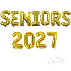 lot 2004 image: Yaxwhty Senior Night 2027 Banner Gold Foil Letter Balloons