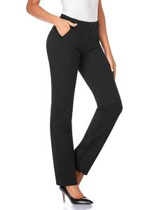 lot 2023 image: Tapata Womens Stretchy Straight Dress Pants 30 Inseam Black L
