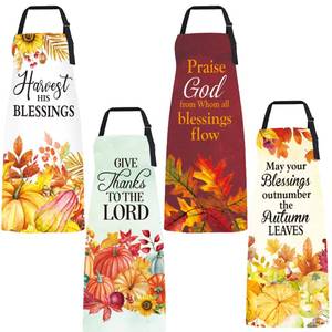 lot 2438 image: Colarr Christian Fall Aprons for Women 4 Pcs with Pockets