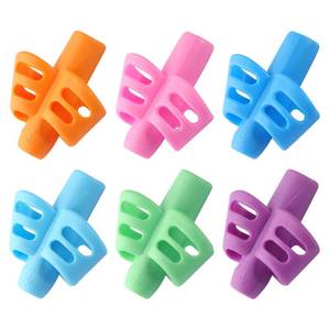 lot 2459 image: Bribobo 6 Pack Silicone Pencil Grips for Kids Handwriting 0.315 in Hole