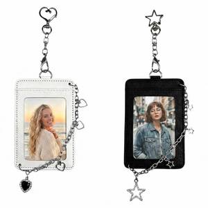 lot 2462 image: Cluksik K-Pop Photocard Holder Keychain PU Leather with Metal Chain