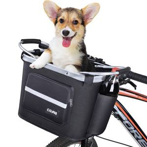 lot 2467 image: COFIT Detachable Front Bike Basket Foldable Dog Carrier Black