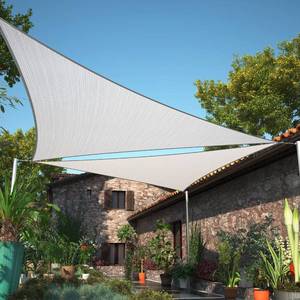 lot 2469 image: ShadeMart Gray Triangle Shade Sail 8 x 8 x 8 for Garden