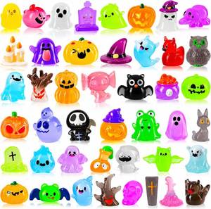 lot 2479 image: 44 Pcs Halloween Glow in the Dark Resin Mini Figures Assorted Styles