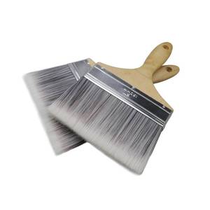 lot 2483 image: Antrader 2 Pc 6 Inch Wide Paint Brush Set Soft Tip Wood Handle